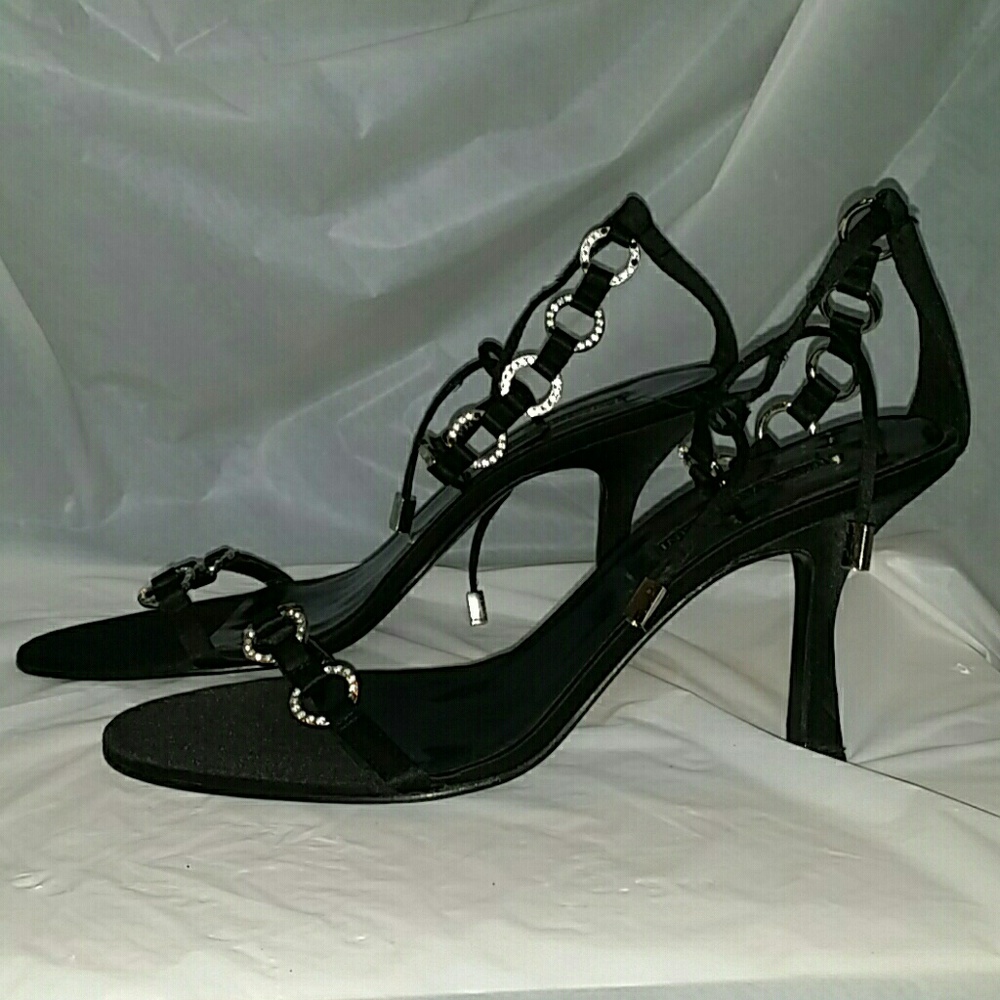 Enzo Angiolini Eariley Satin & Rhinestone Sandal